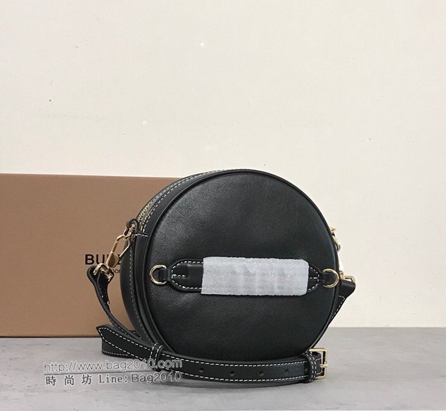 Burberry專櫃新款女包 巴寶莉黑色全小牛仔皮圓形Louise路易絲包  db1185